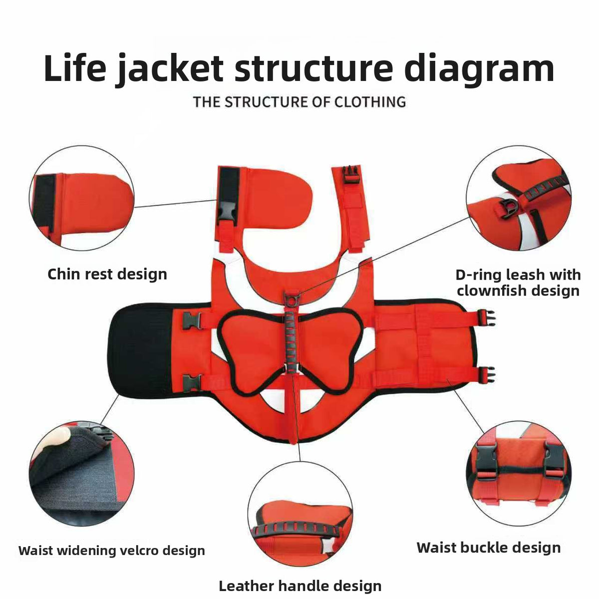 Clownfish Floating Dog Life Jacket – High-Buoyancy Safety Swim Vest For Water Activities