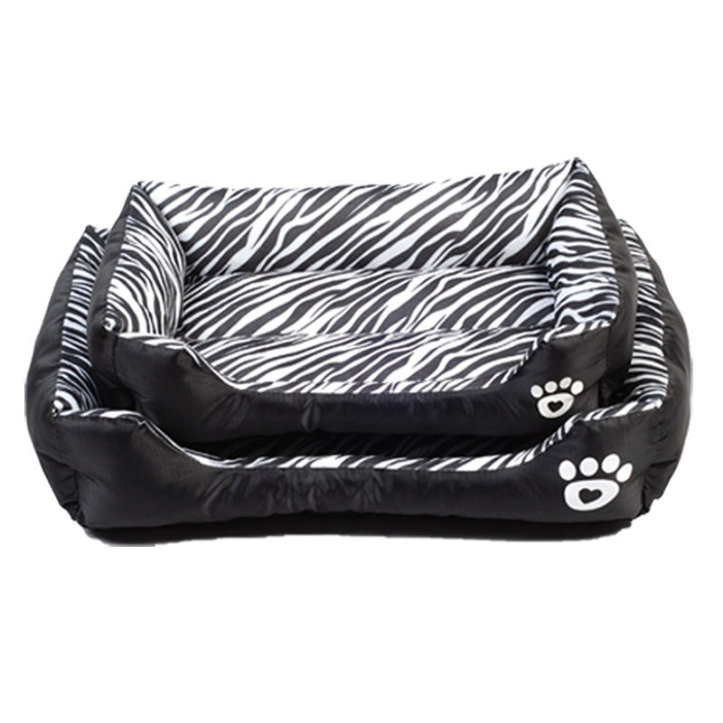 Water-Resistant Oxford Cloth Pet Nest – Rectangular Animal Pattern Cotton Dog Bed