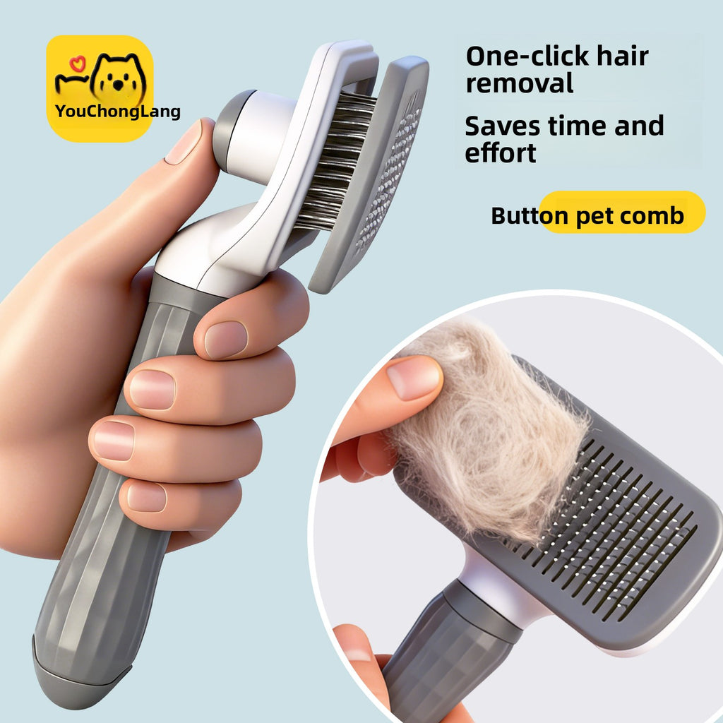 Dual-Sided Stainless Steel Pet Grooming Comb – No-Scratch Detangling Hair Deshedding Brush