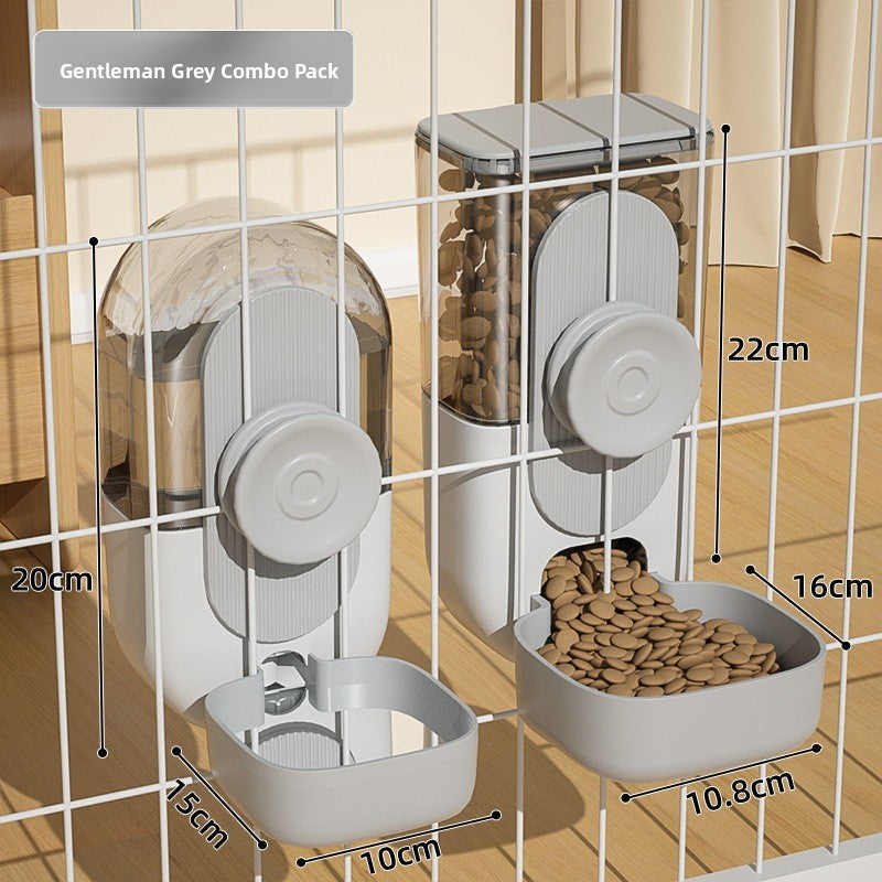 Space-Saving Hanging Automatic Pet Feeder – Dual Food and Leakproof Water Dispenser Set
