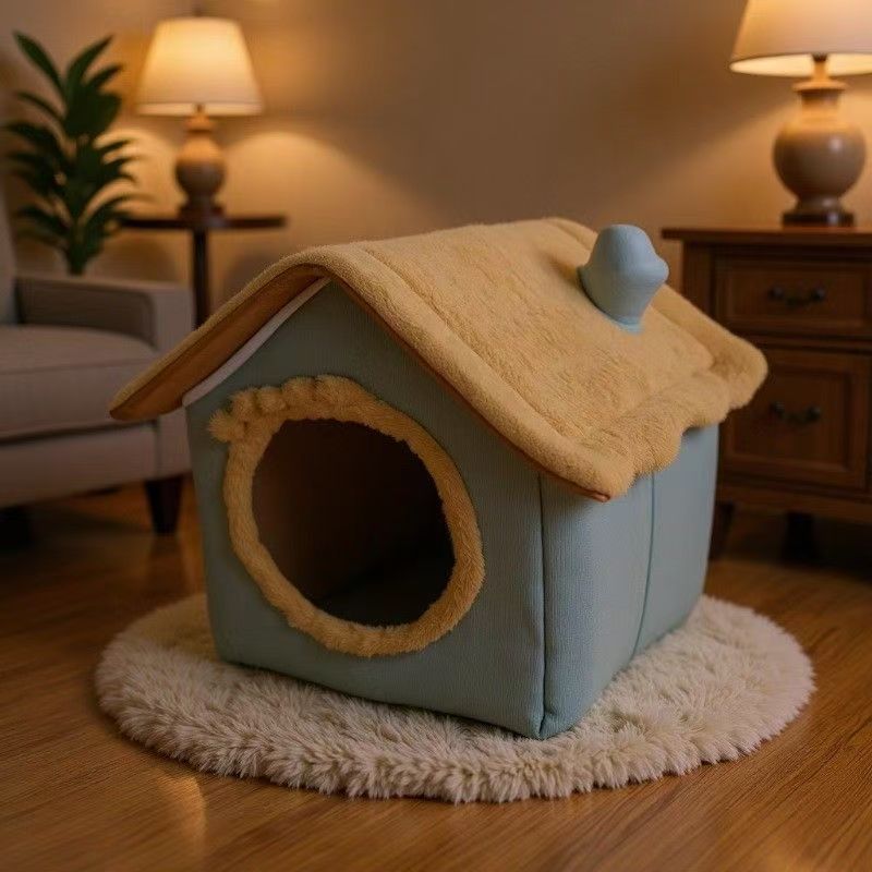 Anti-Anxiety Winter Warm Cats And Dogs Bed – Removable Washable All-Season Deep Sleep Nest