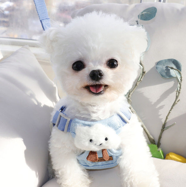 No-Choke Soft Cotton Dog Vest Leash – Adjustable Escape-Proof Safety Walking Set