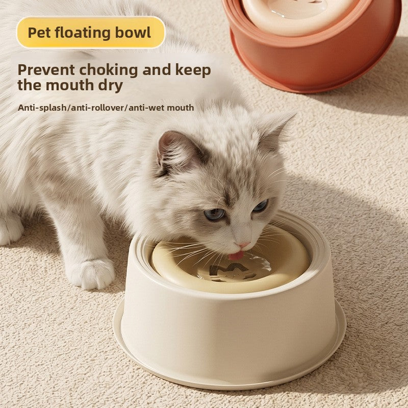 No-Spill Floating Pet Water Bowl – Anti-Gulp Dry Mouth Splash-Proof Drinking Station