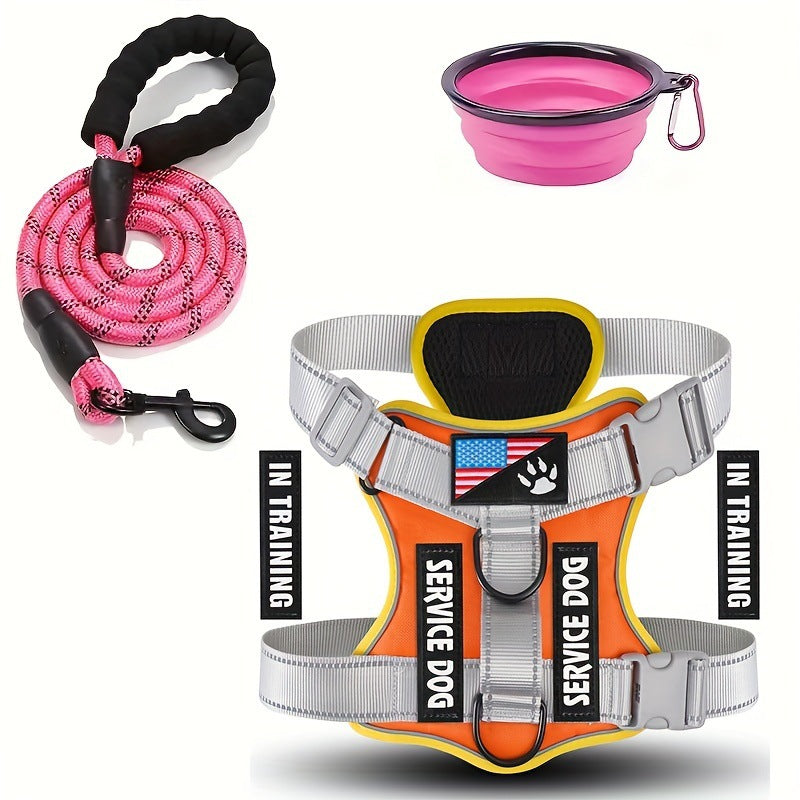 High-Visibility Reflective Dog Safety Vest – Adjustable Heavy-Duty Outdoor Night Training Harness
