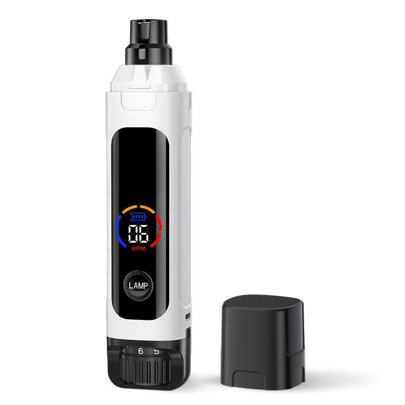 Smart LED Screen Pet Nail Grinder – Cordless USB Rechargeable Safety Paw Trimmer
