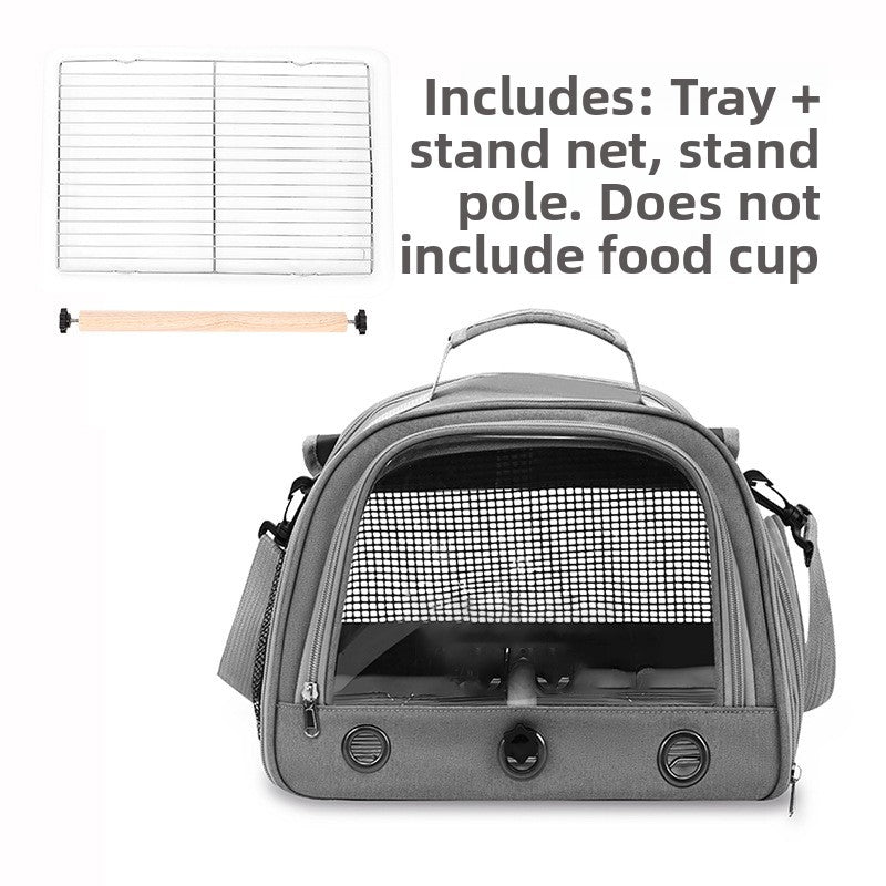 Portable Bird Carrier Shoulder Bag – Breathable Mesh Adjustable Travel Parrot Tote