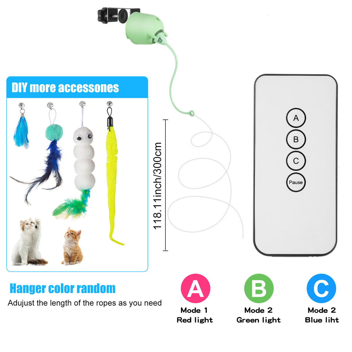 Smart Automatic Hanging Cat Teaser Toy – Motorized Interactive Door-Mount Motion Exerciser