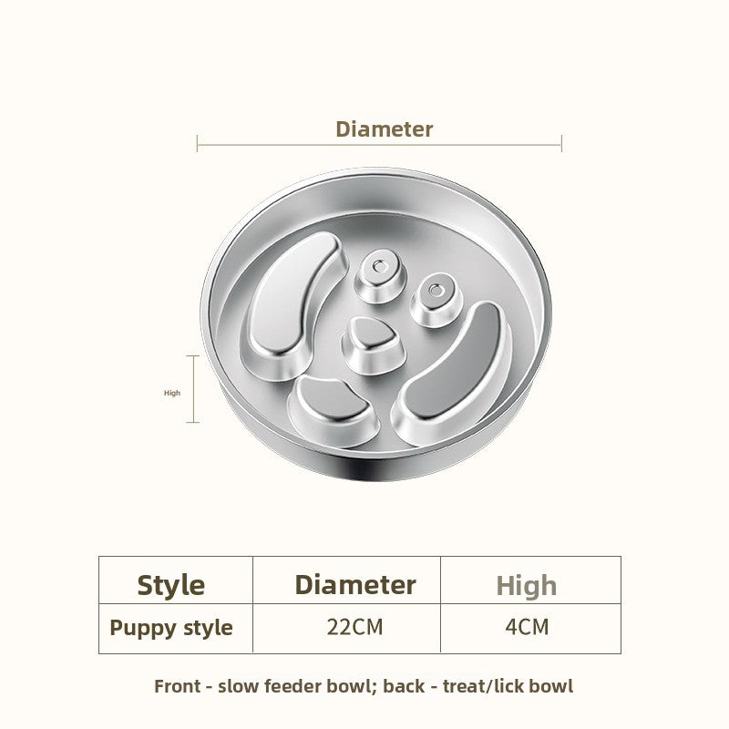 Heavy-Duty Stainless Steel Slow Feeder Bowl – No-Slip Rust-Resistant Anti-Choke Meal Station