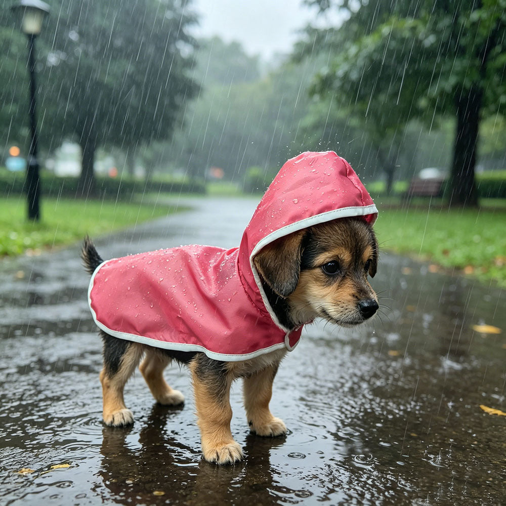 Reversible Reflective Waterproof Pet Raincoat – Adjustable Velcro Dual-Sided All-Weather Storm Jacket