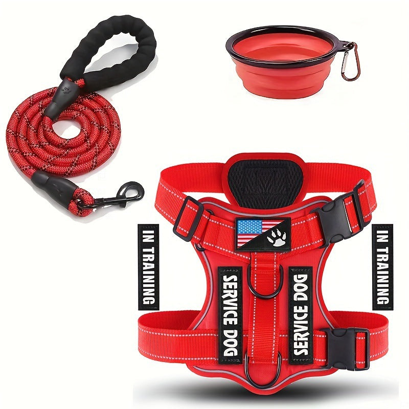 High-Visibility Reflective Dog Safety Vest – Adjustable Heavy-Duty Outdoor Night Training Harness