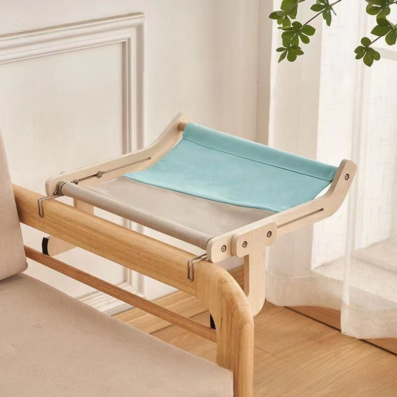 Versatile Wooden Hanging Cat Hammock – Multi-Mount Window Balcony and Bedside Cradle