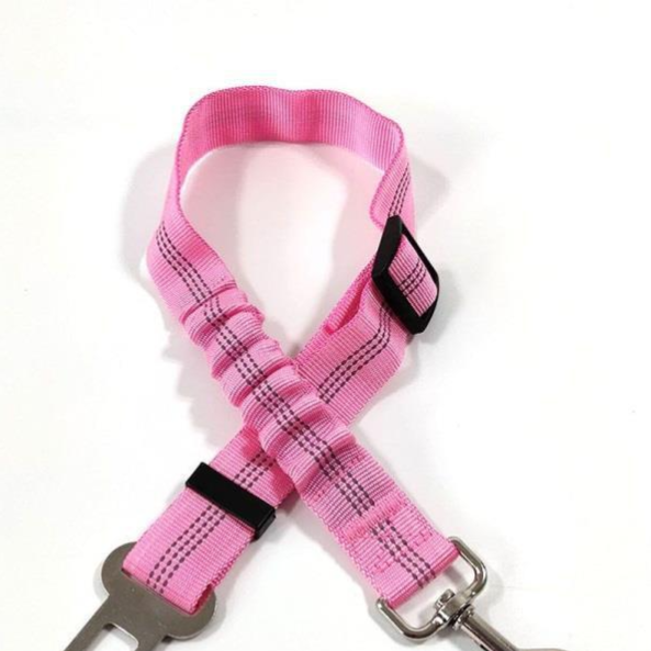 Reflective Elastic Dog Car Seat Belt – Heavy-Duty Adjustable Nylon Safety Travel Lead