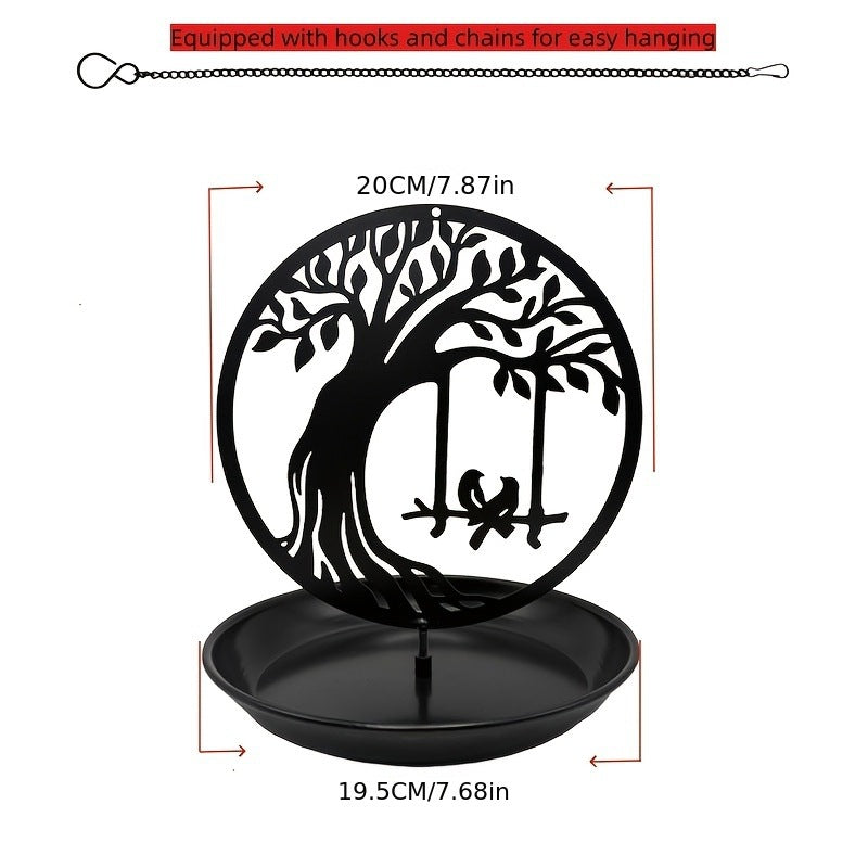 Decorative Metal Silhouette Bird Feeder – Heavy-Duty Weather-Resistant Outdoor Hanging Hook