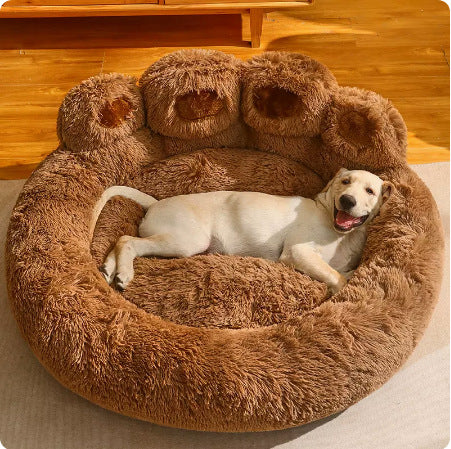 Anti-Anxiety Flannel Lazy Sofa Pet Bed – Winter Warm Washable Deep Sleep Nest