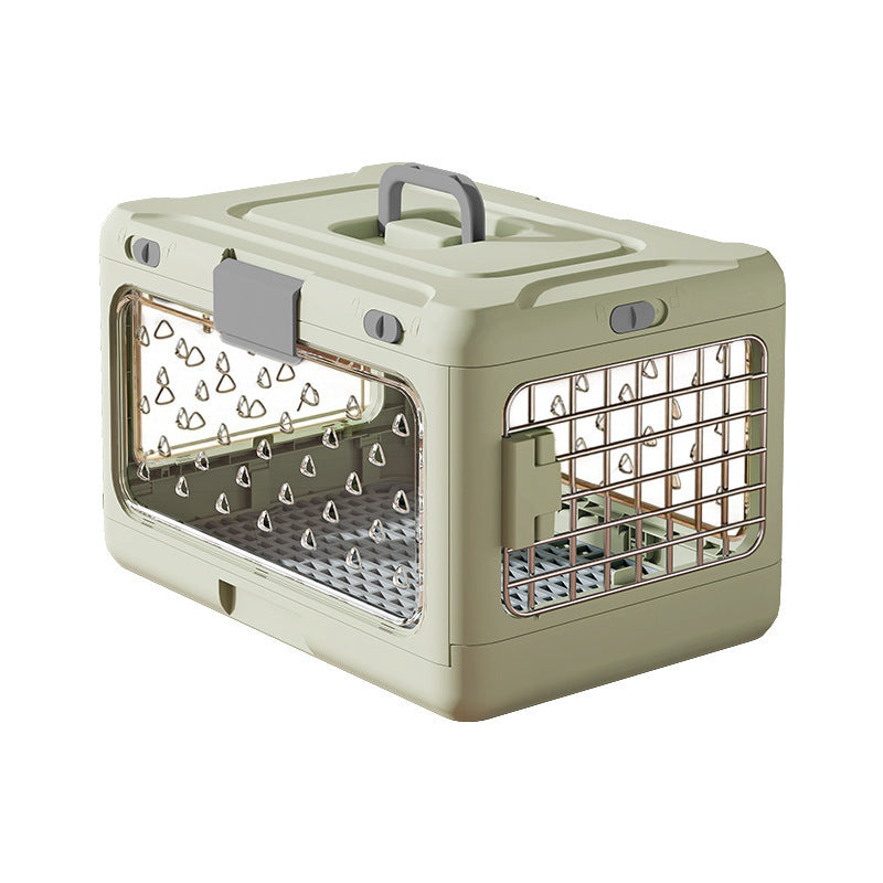 Foldable Thickened Plastic Pet Travel Cage – Space-Saving Airline Approved Multi-Pet Carrier