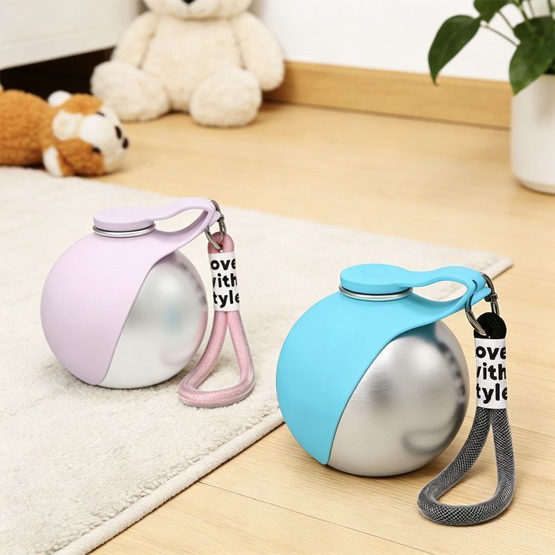 Foldable Stainless Steel Pet Water Bottle – Portable Leak-Proof Travel Drinking Dispenser