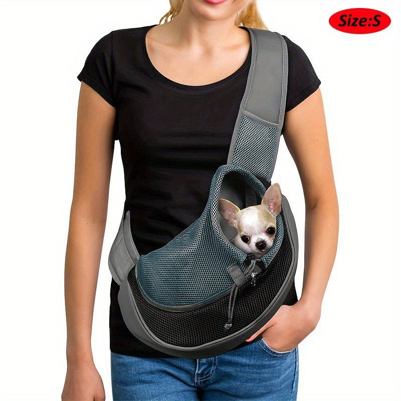 Reflective Safety Hands-Free Pet Carrier – Breathable Mesh Adjustable Crossbody Travel Bag