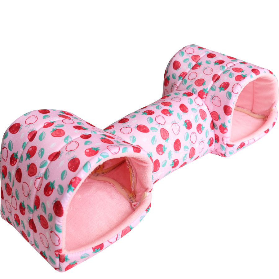 Fleece Tunnel Small Animal Pet Nest – Winter Warm Hidden Foraging Small Animal Pet Cave