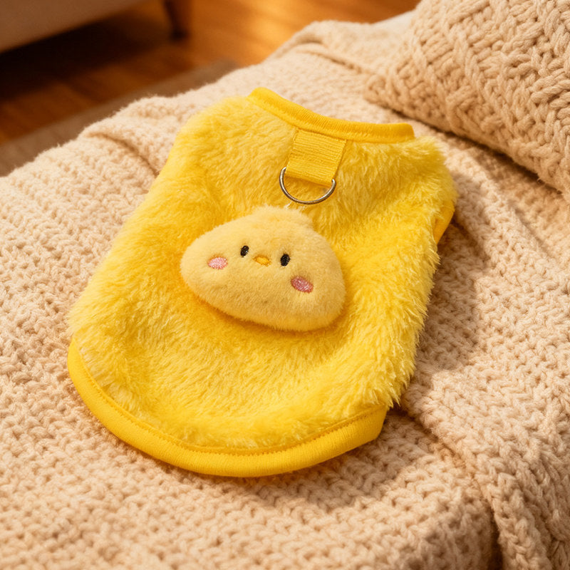 Cozy Double-Sided Fleece Cat Vest – Anti-Shedding Insulating Winter Warm Home Wear