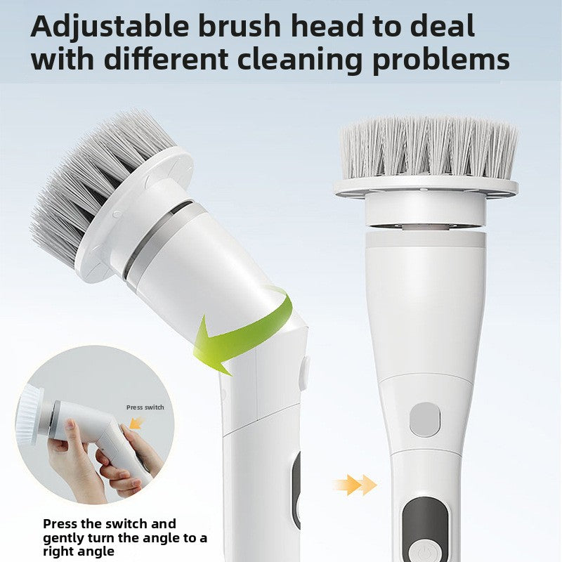 IP67 Waterproof Electric Spin Scrubber – Telescopic Handle 2-Angle Aquarium Cleaning Brush