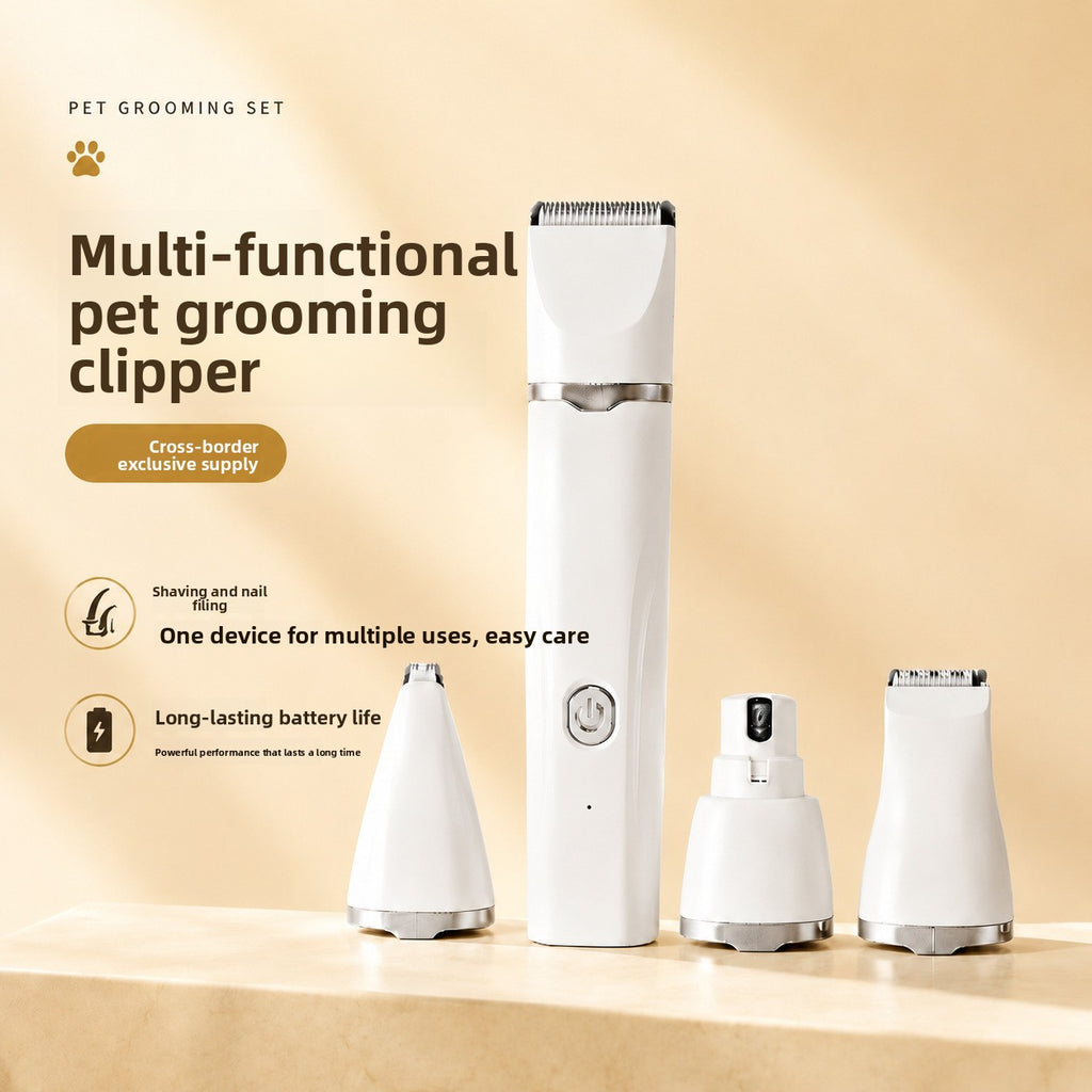 4-in-1 Cordless Pet Grooming Clipper Set – Precision Hair Trimmer And Safety Nail Grinder
