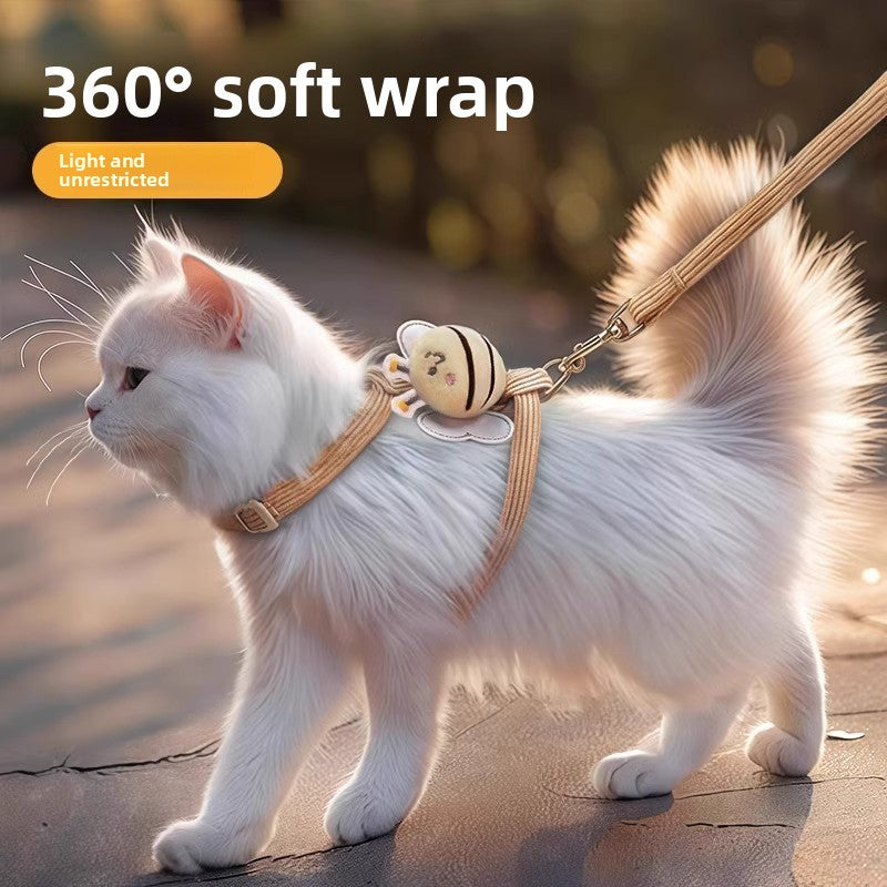 No-Choke Escape-Proof I-Shaped Cat Harness – Adjustable Reflective Night Safety Walking Vest