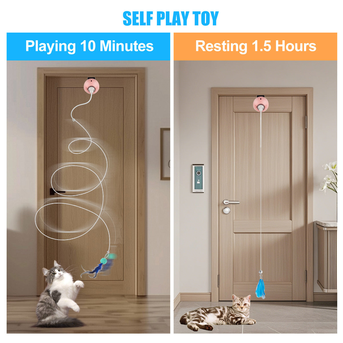 Smart Automatic Hanging Cat Teaser Toy – Motorized Interactive Door-Mount Motion Exerciser