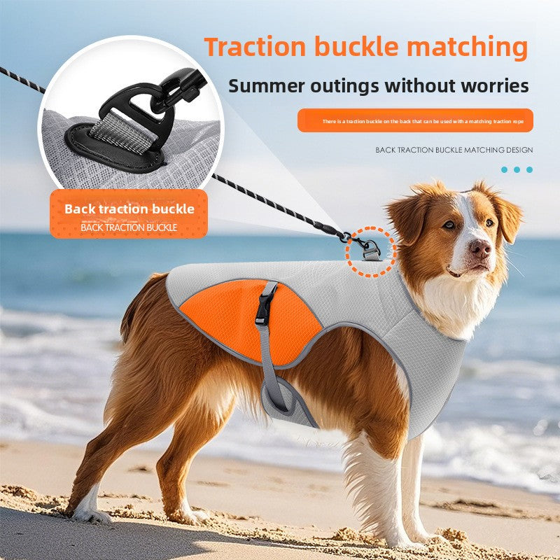 Evaporative Cooling Water-Absorbent Dog Vest – Lightweight Reflective Anti-Heatstroke Sun Coat