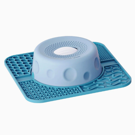 Silicone Slow Feeder Bowl – Calming Licking Mat With Rolling Toy For Anxiety