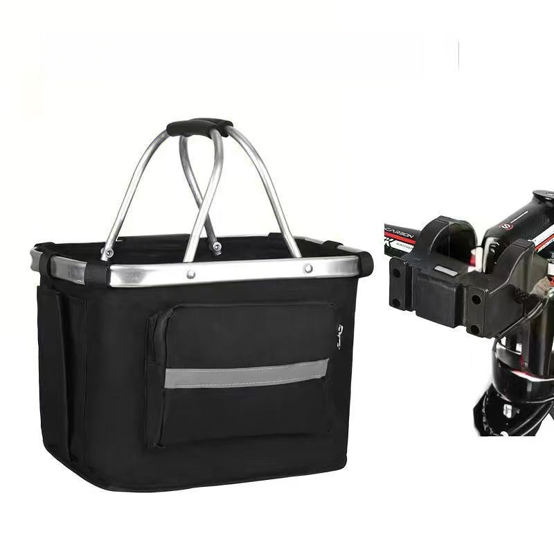 Foldable Bicycle Pet Basket Carrier – Universal 600D Oxford Aluminum Frame Cargo Tote