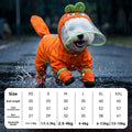 Full-Body Four-Legged Waterproof Pet Raincoat – Detachable Tail Removable Bootie Storm Hoodie