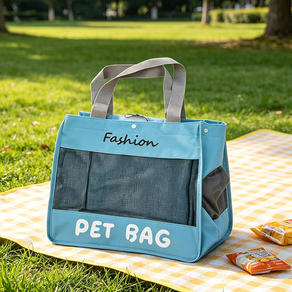 Large-Capacity Breathable Mesh Pet Carrier – Hands-Free Crossbody Travel Shoulder Bag