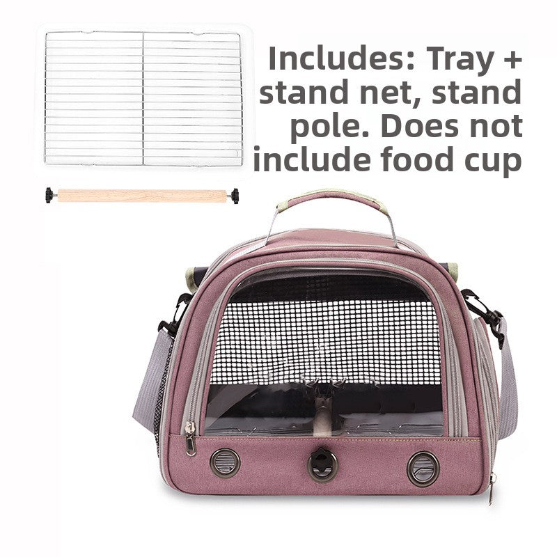 Portable Bird Carrier Shoulder Bag – Breathable Mesh Adjustable Travel Parrot Tote