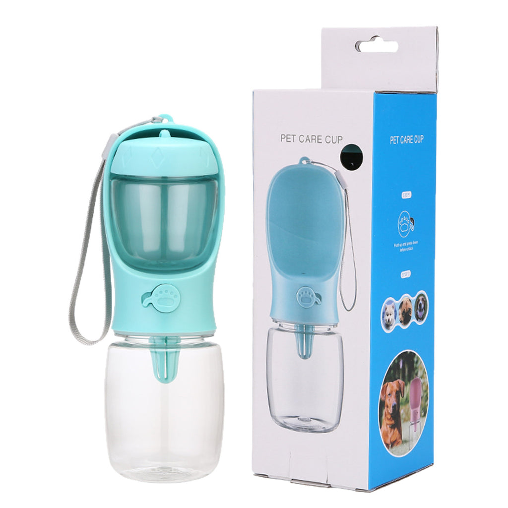 2-in-1 Portable Pet Travel Bottle – Leak-Proof Outdoor Food Water Dispenser Cup