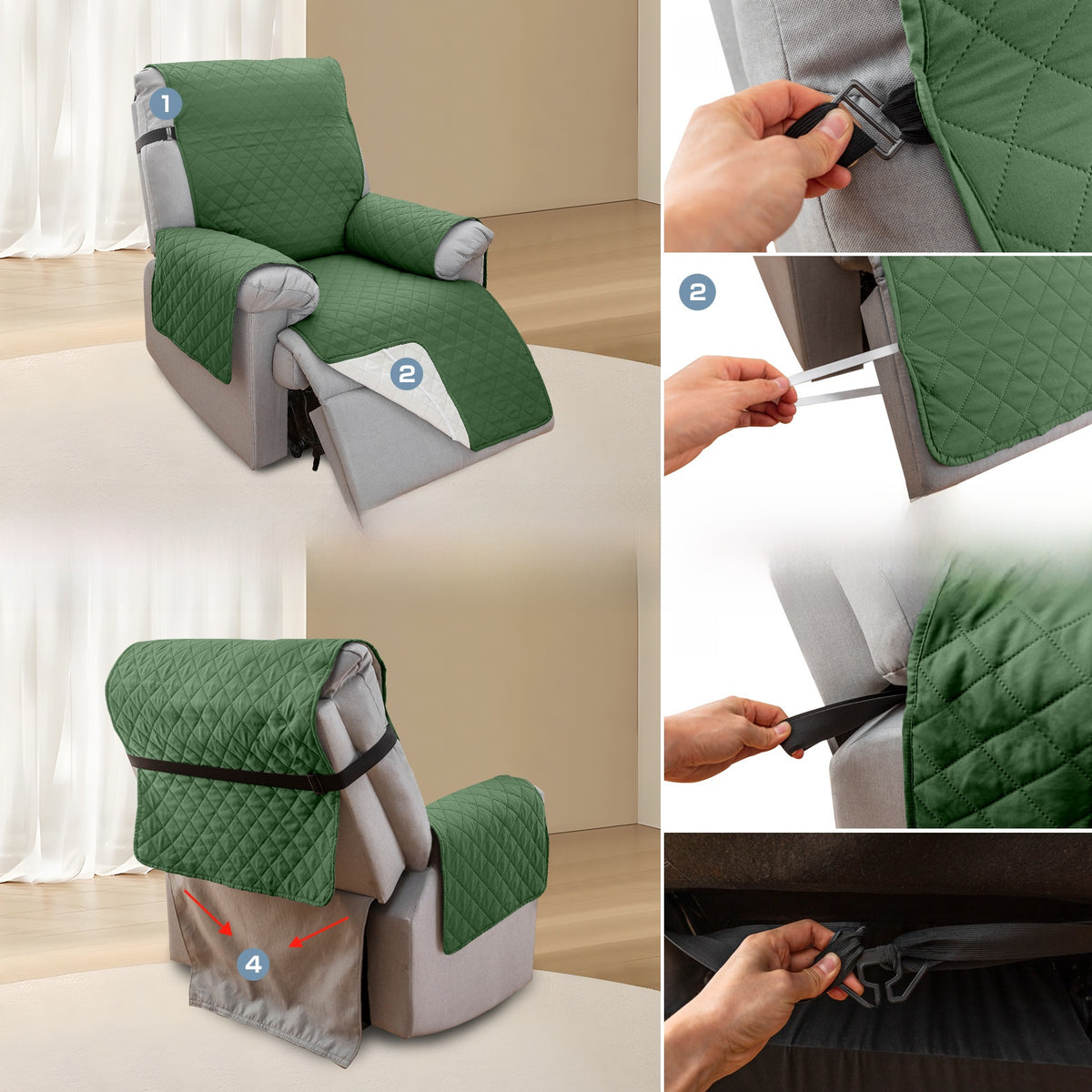 Waterproof Recliner Sofa Protective Cover – Stretch Universal Non-Stick Fur Pet Cushion