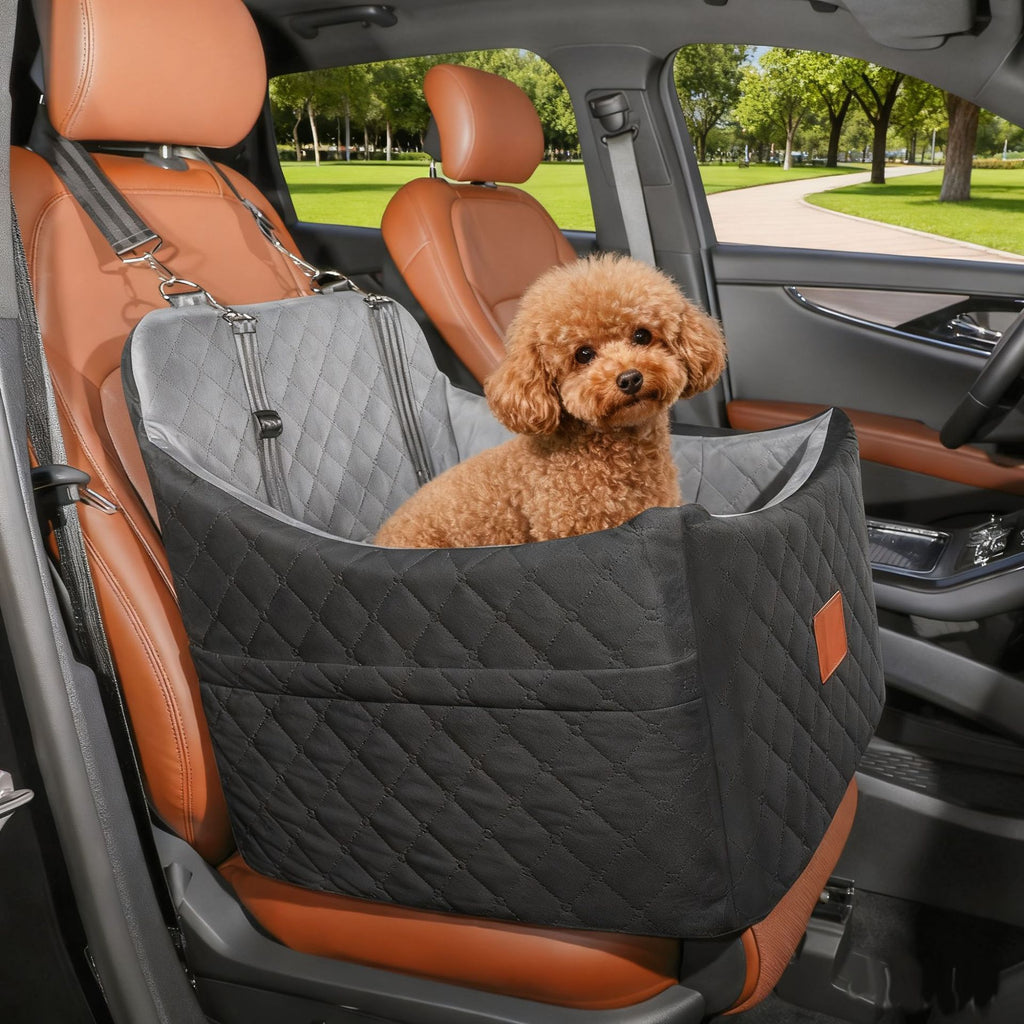 Washable Elevated Base Pet Car Bed – Detachable Breathable Multi-Surface Travel Seat
