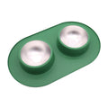Anti-Slip Dual Stainless Steel Pet Bowl – No-Spill Silicone Food Water Station