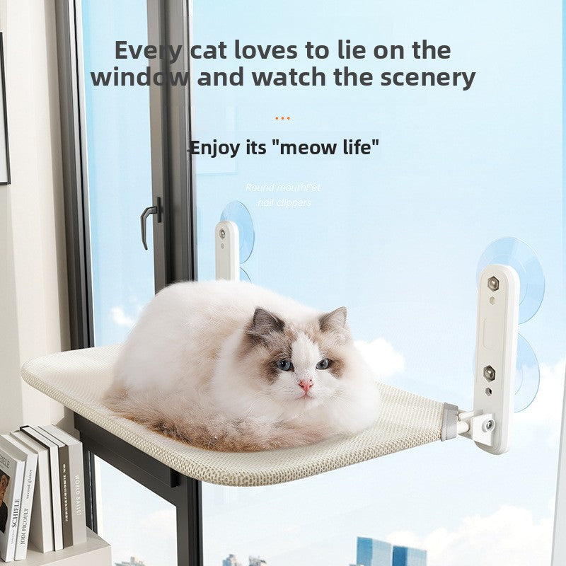 Foldable Balcony Cat Window Hammock – Space-Saving Suction Cup Breathable Mesh Cradle