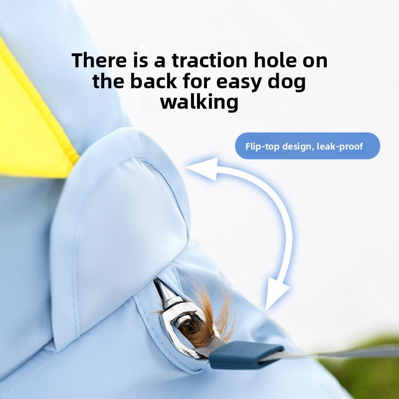 Full-Body Waterproof Dinosaur Pet Raincoat – Four-Legged 3D Tail All-Weather Storm Hoodie