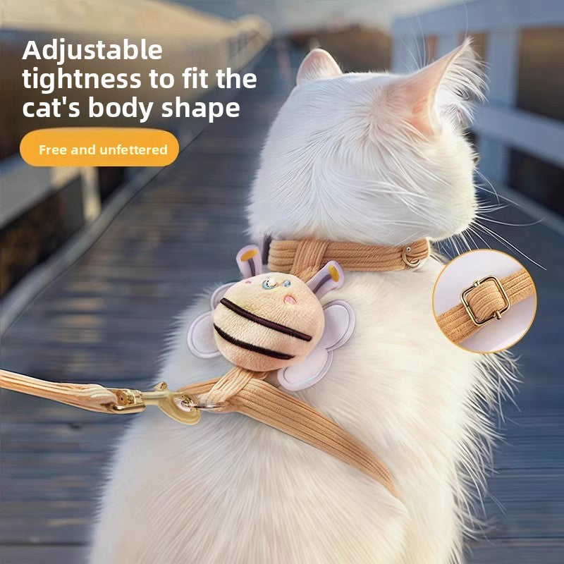 No-Choke Escape-Proof I-Shaped Cat Harness – Adjustable Reflective Night Safety Walking Vest