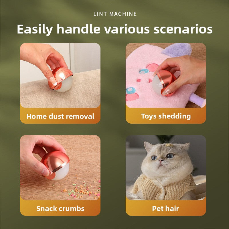 Washable Spherical Pet Hair Roller – Reusable Polyurethane Portable Fabric Lint Remover