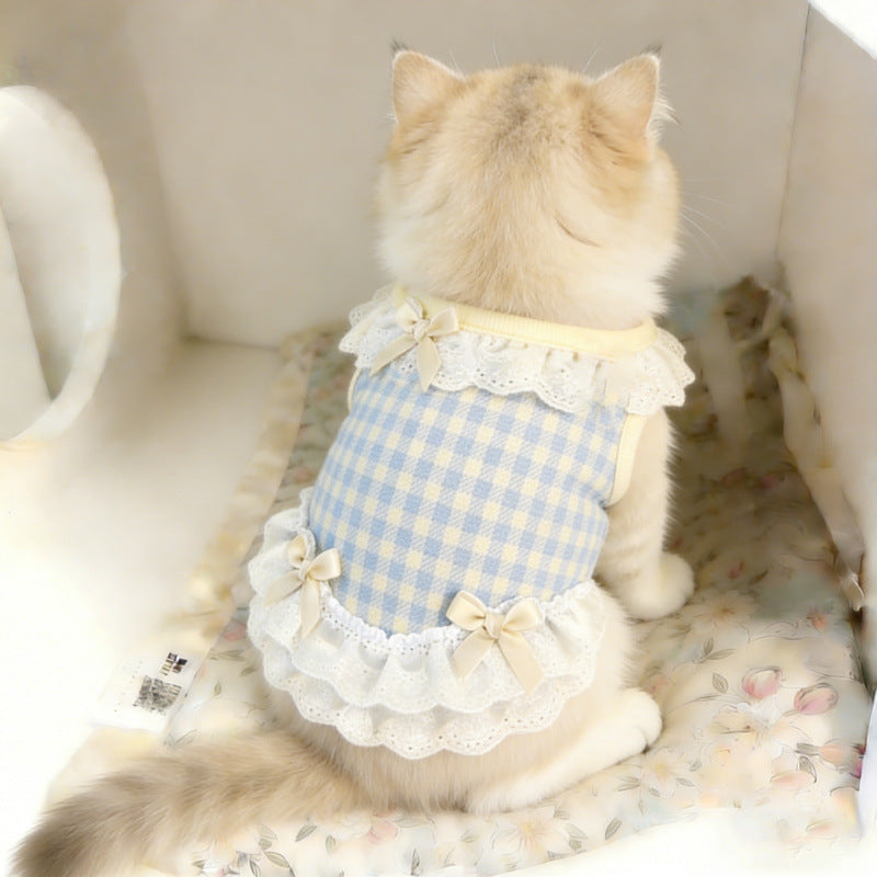 Elegant Princess Lace Cat Vest Dress – Thin Breathable Summer Anti-Shedding Loungewear