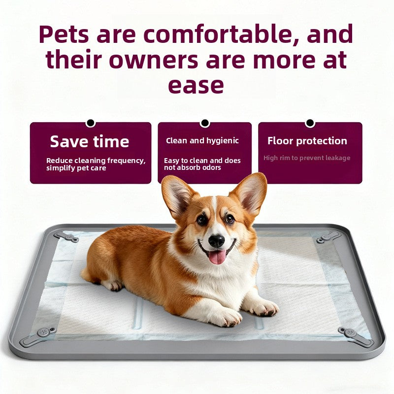 Washable Snap-On Silicone Pet Urine Pad – Reusable Waterproof Cat Dog Training Mat