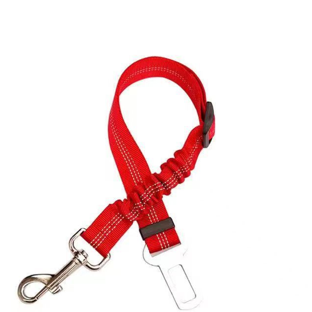 Reflective Elastic Dog Car Seat Belt – Heavy-Duty Adjustable Nylon Safety Travel Lead