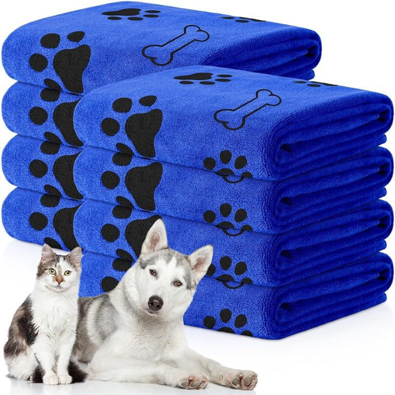 High-Density Microfiber Pet Bath Towel – Rapid-Dry Antibacterial Absorbent Grooming Blanket