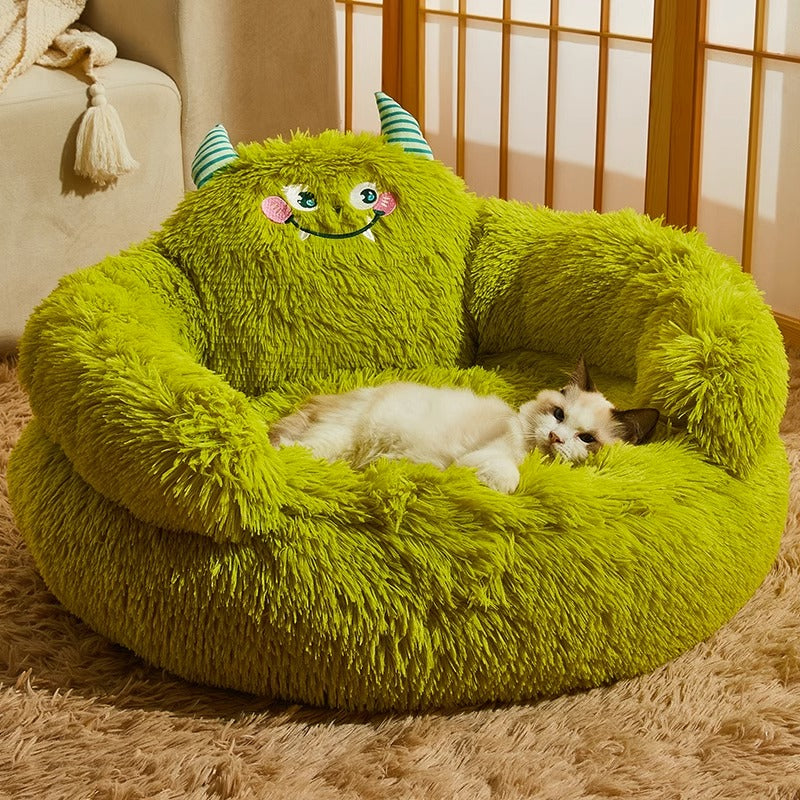 Elevated Thickened Four-Seasons Pet Nest – Washable Multi-Cat Lounge Bed