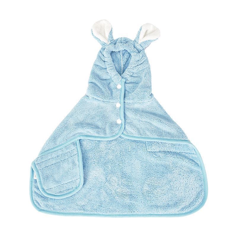 Quick-Drying Hooded Pet Bath Towel – Ultra-Absorbent Soft Coral Fleece Wrap