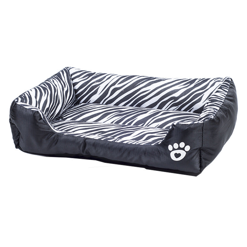 Water-Resistant Oxford Cloth Pet Nest – Rectangular Animal Pattern Cotton Dog Bed