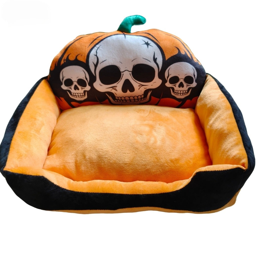 Halloween Spooky Cartoon Pet Sofa Bed – Soft Winter Warm Festive Atmosphere Cushion