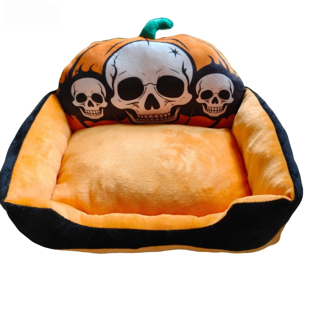 Halloween Spooky Cartoon Pet Sofa Bed – Soft Winter Warm Festive Atmosphere Cushion
